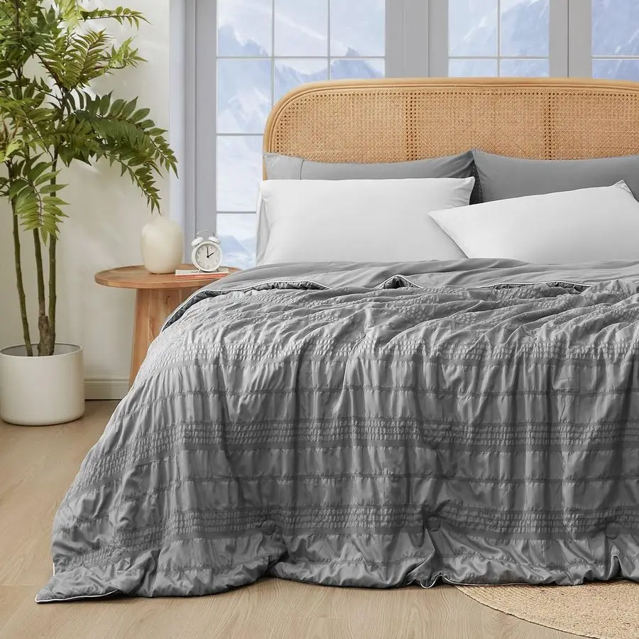 Seersucker Cooling Comforter Queen Size, QMax 0.4 Reversible Lightweight Cooling Blanket, Breathable Silk Smooth Summer Bedding
Seersucker Cooling Comforter Queen Size, QMax 0.4 Reversible Lightweight Cooling Blanket, Breathable Silk Smooth Summer Bedding