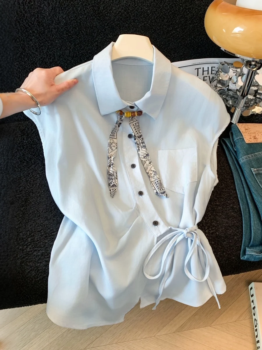 Elegant Waist-Cinching Shirt Women's Summer 2026 New Collar Silk Scarf Puff Sleeve Top Korean Style Breathable Thin Poly...
Elegant Waist-Cinching Shirt Women's Summer 2026 New Collar Silk Scarf Puff Sleeve Top Korean Style Breathable Thin Poly...