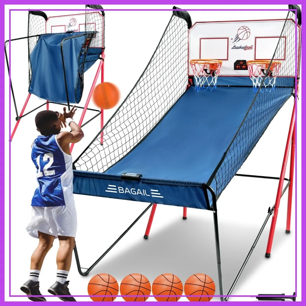 Electronic Basketball Arcade Game with 8 Modes, Dual Shots, Foldable, 4 Balls, Pump for Indoor Sport
Electronic Basketball Arcade Game with 8 Modes, Dual Shots, Foldable, 4 Balls, Pump for Indoor Sport