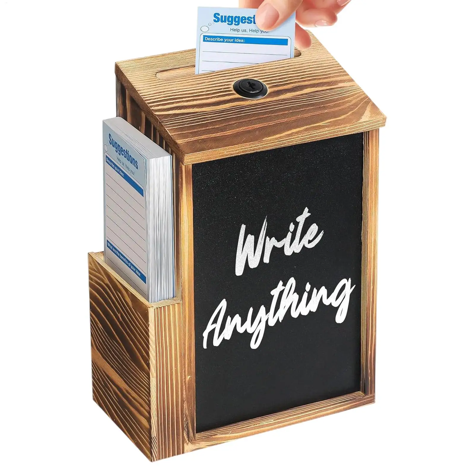 Suggestion Box Wooden Raffle Container With Side Slot And Lock Offering Box With 50 Cards For Church Classroom Wedding Workplace
Suggestion Box Wooden Raffle Container With Side Slot And Lock Offering Box With 50 Cards For Church Classroom Wedding Workplace