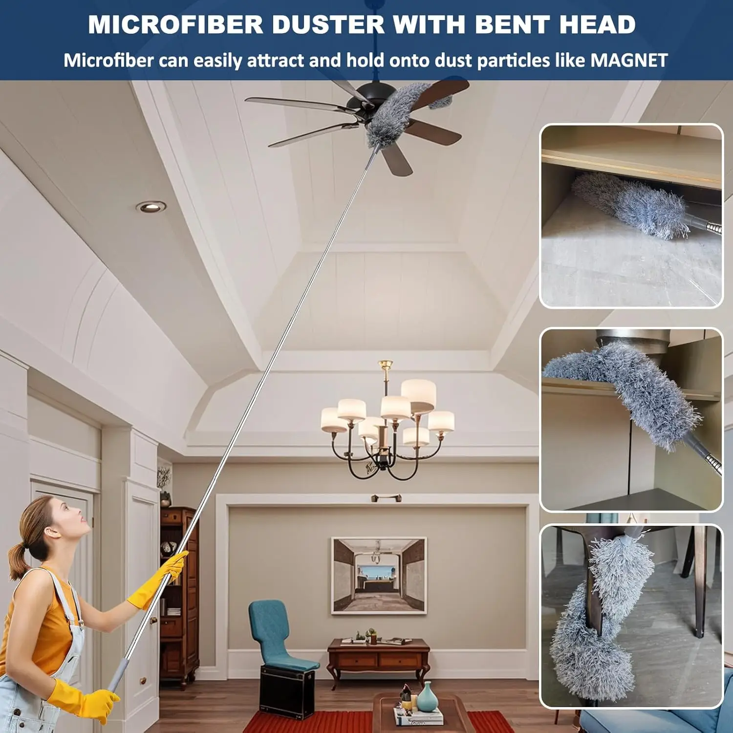 Extendable Long Handle Dust Collector Multi-Functional Household Fiber for Cleaning
Extendable Long Handle Dust Collector Multi-Functional Household Fiber for Cleaning