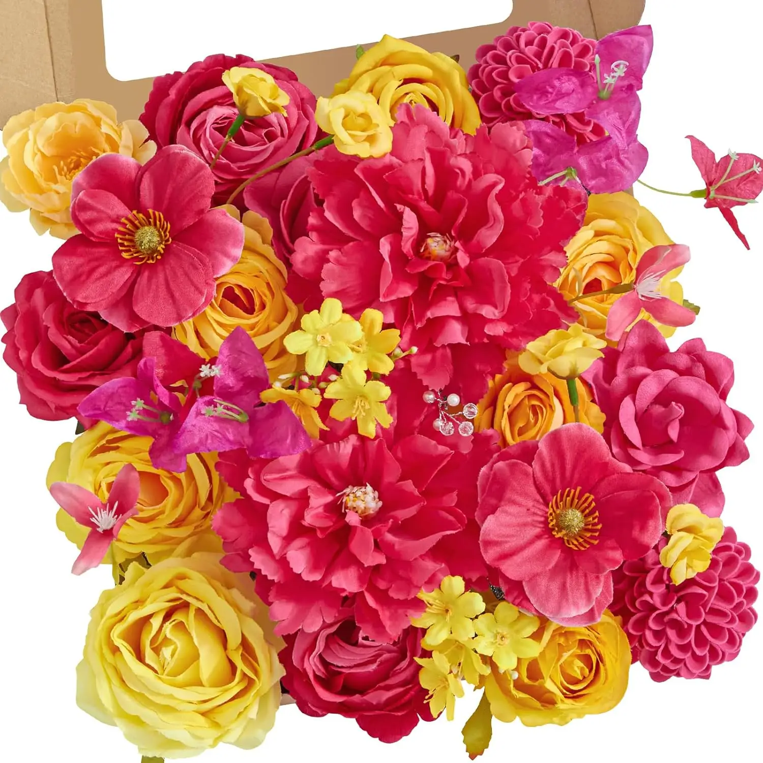 Artificial Flowers, Hot Pink and Yellow Silk Fake Flowers for Valentines Day Home Decor, DIY Wedding Bouquets, Cake Flow
Artificial Flowers, Hot Pink and Yellow Silk Fake Flowers for Valentines Day Home Decor, DIY Wedding Bouquets, Cake Flow