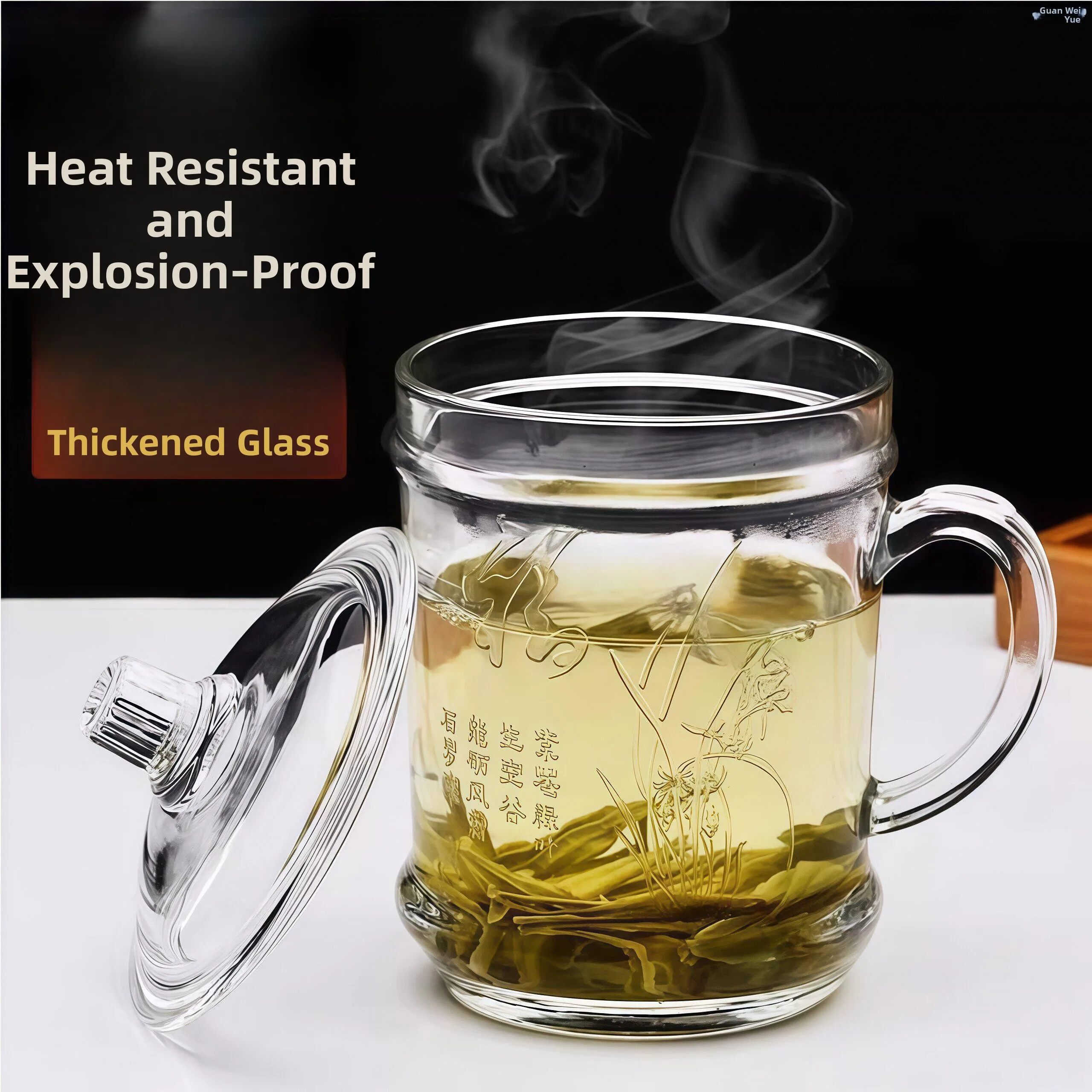 Thickened Glass Tea Cup with Lid And Handle Large Capacity Office Cup Heat Resistant Home Use Ins Style round Shape Water Cup
Thickened Glass Tea Cup with Lid And Handle Large Capacity Office Cup Heat Resistant Home Use Ins Style round Shape Water Cup