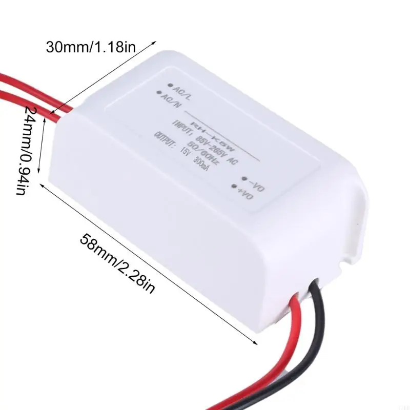 T3EE White Power Adapter AC85V~265V to DC15V 300mA Step Down Module Conversion Solution for Camera Toy Router
T3EE White Power Adapter AC85V~265V to DC15V 300mA Step Down Module Conversion Solution for Camera Toy Router