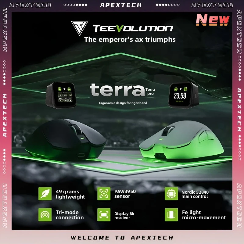 Беспроводная эргономичная игровая мышь TEEVOLUTION Terra XD9PT PAW3950 с 3 режимами подключения, двойной частотой опроса 8K, для правой руки, легкая, для FPS и киберспорта
Беспроводная эргономичная игровая мышь TEEVOLUTION Terra XD9PT PAW3950 с 3 режимами подключения, двойной частотой опроса 8K, для правой руки, легкая, для FPS и киберспорта