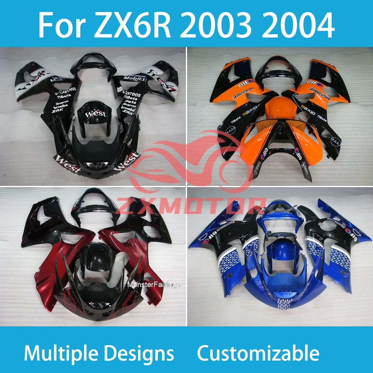 Hot Style Fairing Kit for Kawasaki Ninja 636 ZX-6R 03 04 ZXMT 100% Fit Rebuil Parts Fairings ZX6R 2003 2004
Hot Style Fairing Kit for Kawasaki Ninja 636 ZX-6R 03 04 ZXMT 100% Fit Rebuil Parts Fairings ZX6R 2003 2004