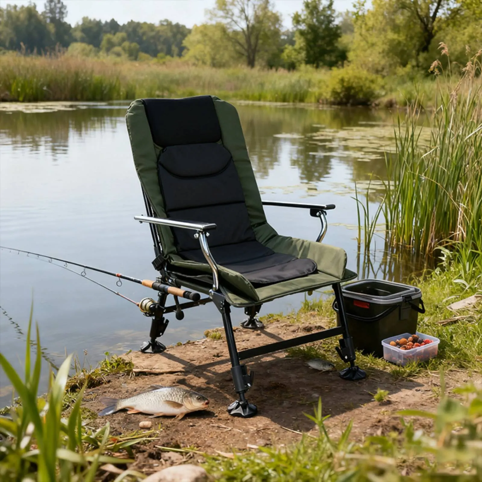Multi-Terrain Fishing Recliner Reclining Folding Fishing Chair Padded Camping Chair Sturdy Duty Outdoor Gear for Campers
Multi-Terrain Fishing Recliner Reclining Folding Fishing Chair Padded Camping Chair Sturdy Duty Outdoor Gear for Campers