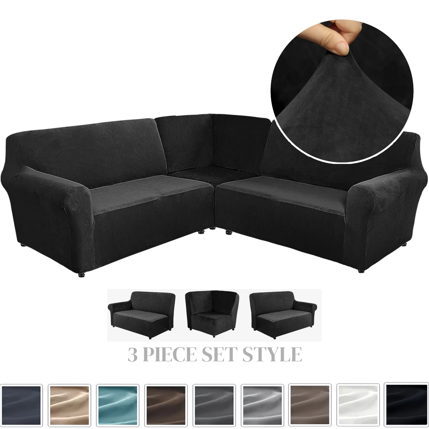 Бархатные 3 шт. L-образные угловые чехлы для диванов Секционный чехол для дивана Плюшевый эластичный 5-местный угловой чехол для дивана Защитный чехол для дивана
Бархатные 3 шт. L-образные угловые чехлы для диванов Секционный чехол для дивана Плюшевый эластичный 5-местный угловой чехол для дивана Защитный чехол для дивана