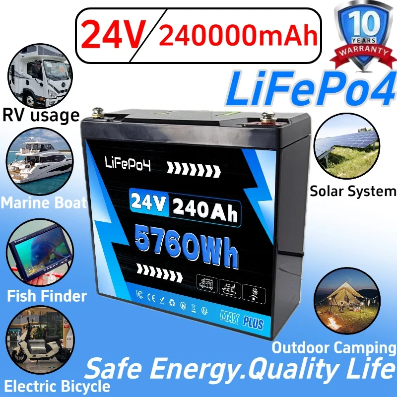 24V 200Ah LiFePO4 Battery Pack Built-in 200A BMS | 100Ah Optional | Tax Free for Boat Solar System Marine Energy Storage
24V 200Ah LiFePO4 Battery Pack Built-in 200A BMS | 100Ah Optional | Tax Free for Boat Solar System Marine Energy Storage