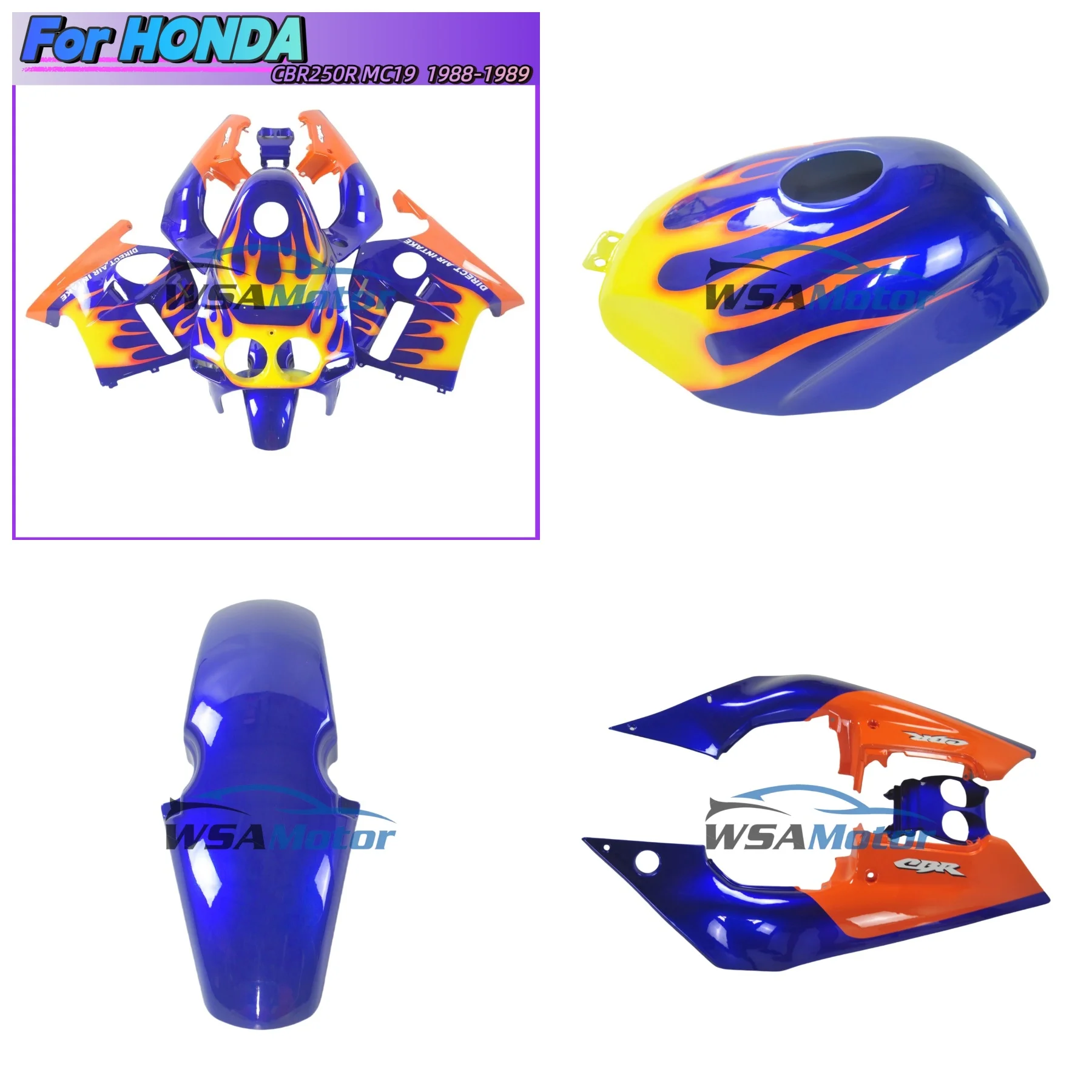 New ABS Injection Motorcycle Fairings Kit Fit For HONDA CBR250R MC19 1988 1989 Bodywork Set Custom Fire Blue
New ABS Injection Motorcycle Fairings Kit Fit For HONDA CBR250R MC19 1988 1989 Bodywork Set Custom Fire Blue