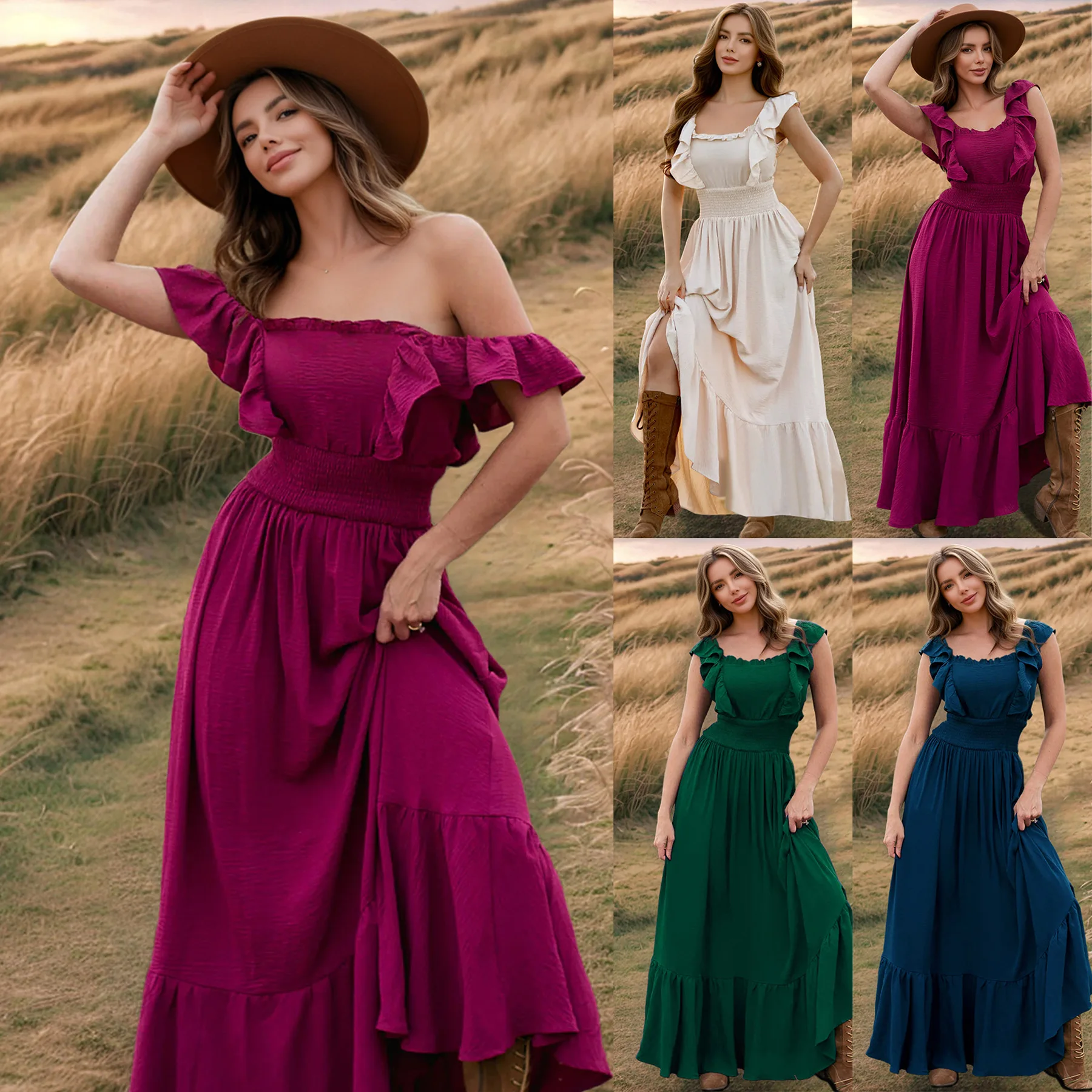 AmyStylish 2025 New Women's Sexy Off Shoulder Cinched Waist Bohemia Summer Holiday Casual Beach Dress
AmyStylish 2025 New Women's Sexy Off Shoulder Cinched Waist Bohemia Summer Holiday Casual Beach Dress