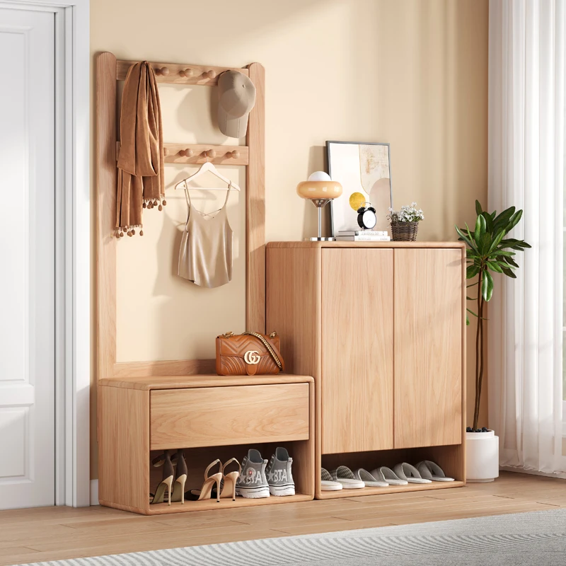 LL Entryway Shoe Cabinet and Clothes Rack Integrated Solid Wood Stool with Hanger for Home Entrance Shoe Changing Stool
LL Entryway Shoe Cabinet and Clothes Rack Integrated Solid Wood Stool with Hanger for Home Entrance Shoe Changing Stool