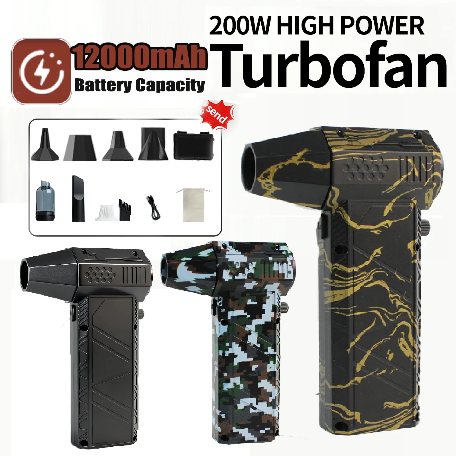 X16 Turbo Jet Fan 500000RPM Brushless Powerful air Blower 200W Electric Air Duster For Car Dryer PC/Keyboard/Home/Car Cleaning
X16 Turbo Jet Fan 500000RPM Brushless Powerful air Blower 200W Electric Air Duster For Car Dryer PC/Keyboard/Home/Car Cleaning