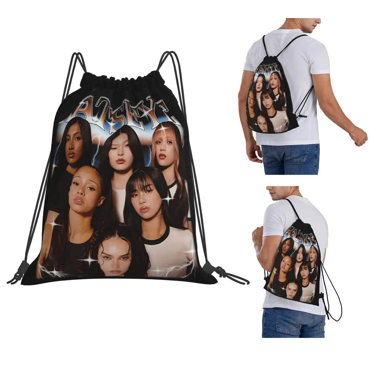 Katseye Global Girl Group Backpacks Portable Drawstring Bags Shoes Bag Book Bags for Man Woman Students
Katseye Global Girl Group Backpacks Portable Drawstring Bags Shoes Bag Book Bags for Man Woman Students