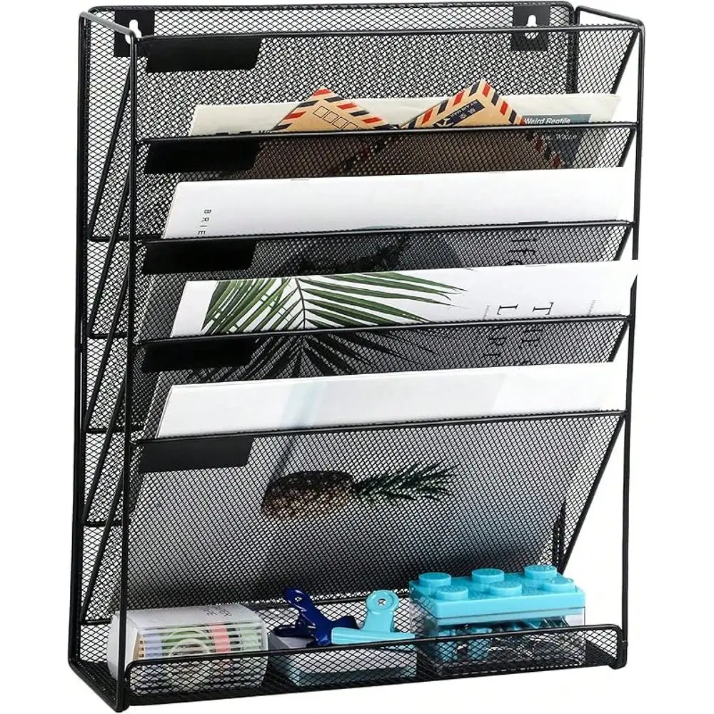 Desk File Organizer Mesh 6Tier, Hanging Wall Mount Document Organization Stand, Desktop Vertical Mail Paper Folder Holder Rack
Desk File Organizer Mesh 6Tier, Hanging Wall Mount Document Organization Stand, Desktop Vertical Mail Paper Folder Holder Rack