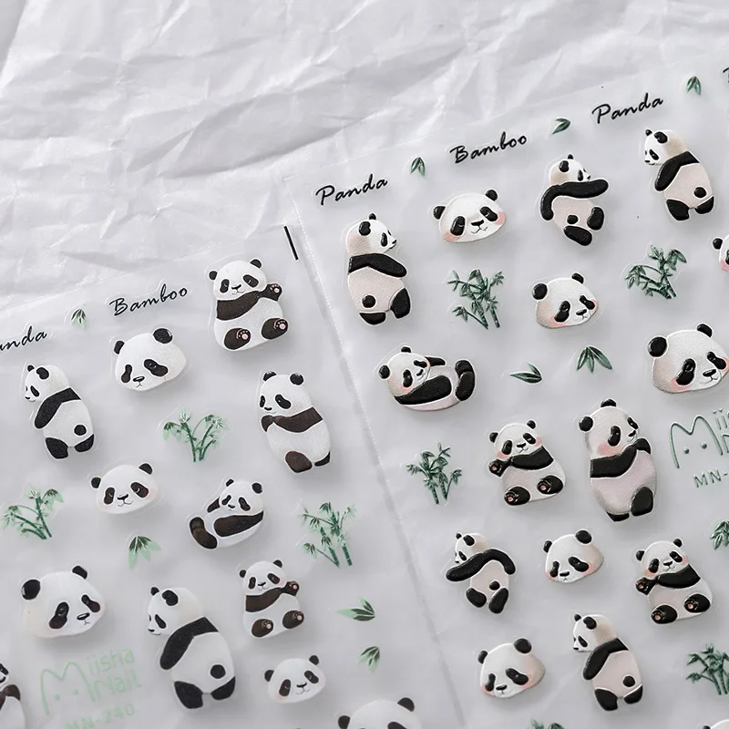 1PCS Cute Cartoon Little Expression Nail Stickers Lovely Panda Green Bamboo 5D Embossed Reliefs Self Adhesive Nail Art Decals
1PCS Cute Cartoon Little Expression Nail Stickers Lovely Panda Green Bamboo 5D Embossed Reliefs Self Adhesive Nail Art Decals