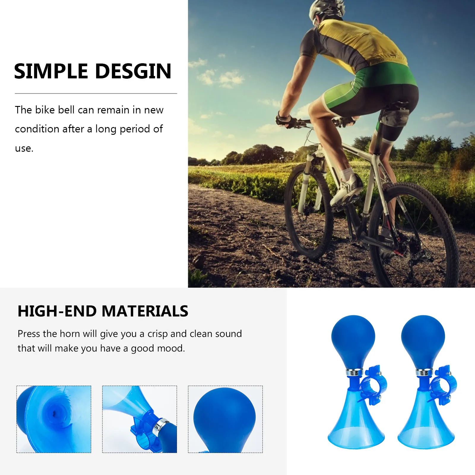 2pcs Bicycle Air Horn Plastic Bike Bell for Kids Handlebar Clown Horn Blue Color Loud Clear Sound Safety Warning
2pcs Bicycle Air Horn Plastic Bike Bell for Kids Handlebar Clown Horn Blue Color Loud Clear Sound Safety Warning