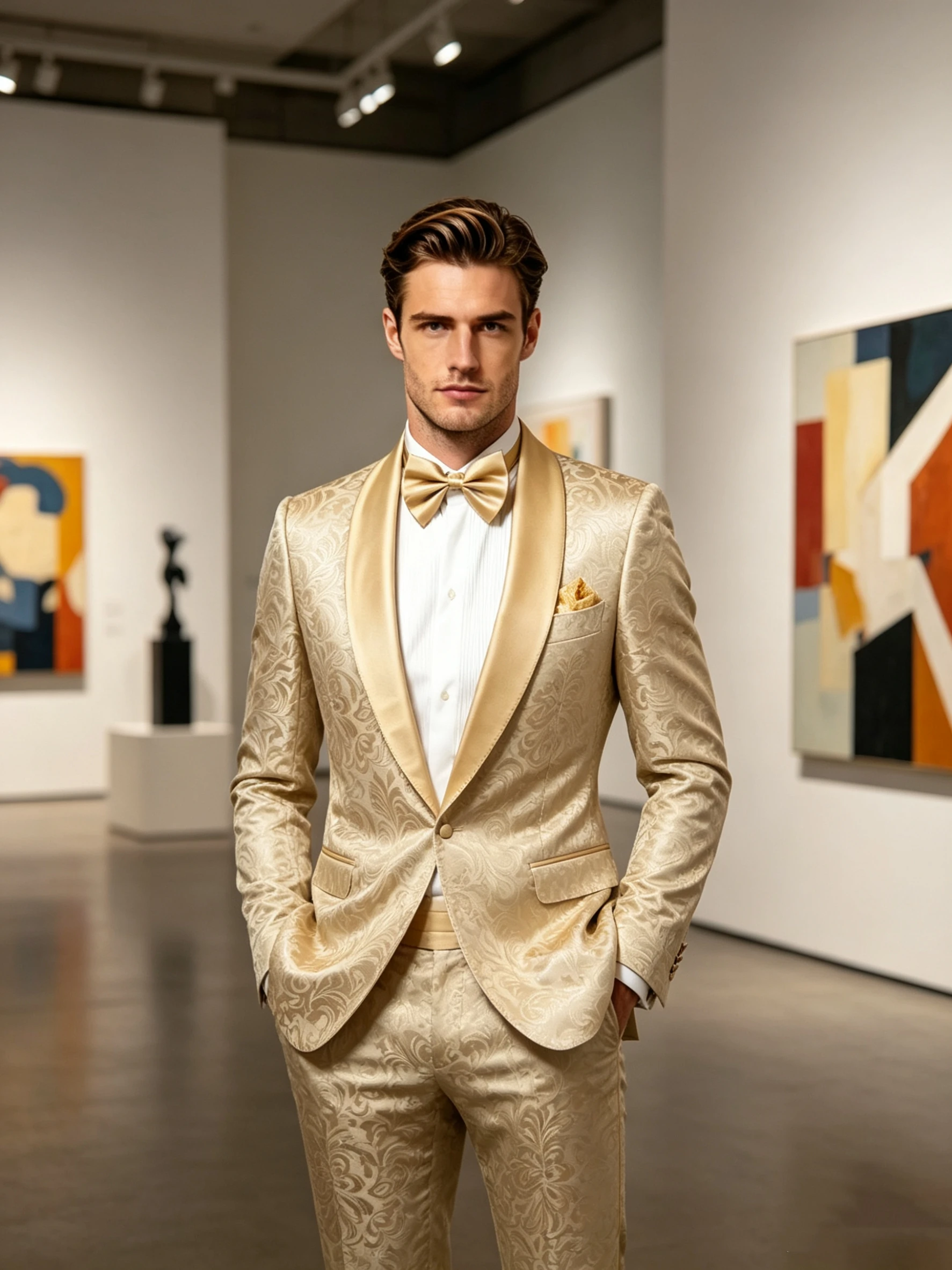 Champagne Jacquard 2-Piece Men's Suit Set Formal Party Prom Dress Elegant Groom's Tuxedo High-Quality Wedding Suits for Men
Champagne Jacquard 2-Piece Men's Suit Set Formal Party Prom Dress Elegant Groom's Tuxedo High-Quality Wedding Suits for Men
