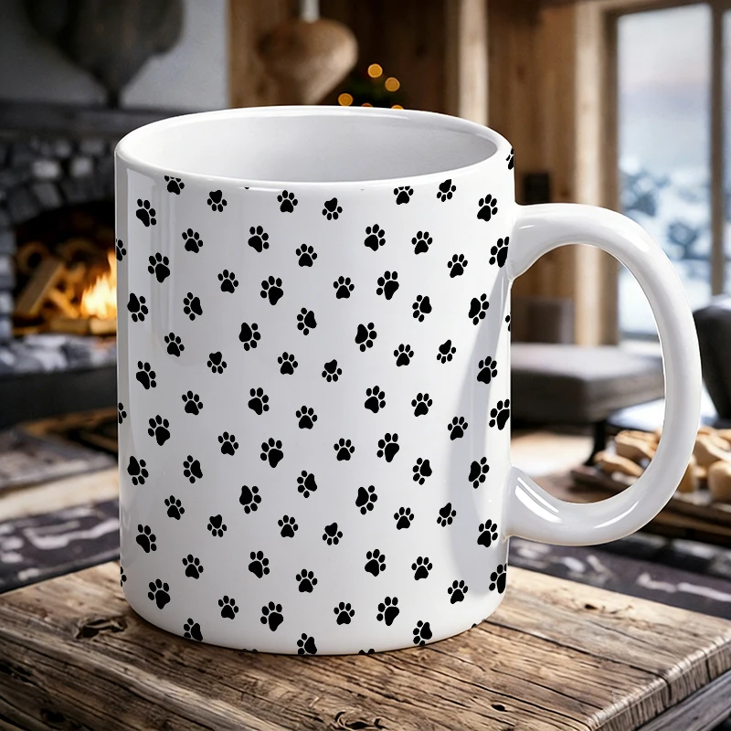 Black Paw Print Full Print Ceramic Mug Dog/Cat Paw Pattern Coffee Cup, Milk Cup, Drinking Cup, Gift for Friends, Fade-resistant
Black Paw Print Full Print Ceramic Mug Dog/Cat Paw Pattern Coffee Cup, Milk Cup, Drinking Cup, Gift for Friends, Fade-resistant
