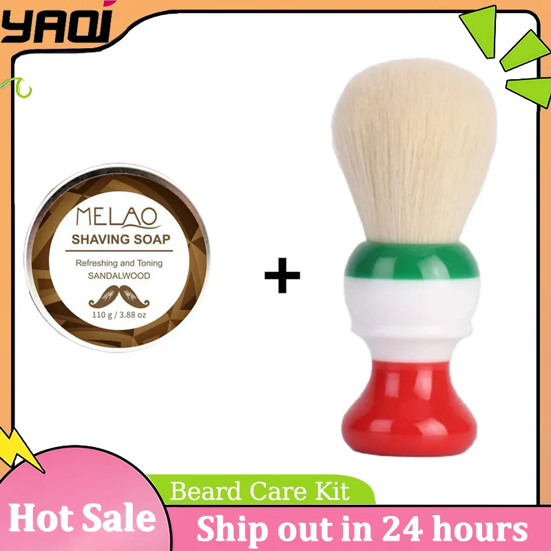YAQI Freedom Italian Flag 24mm Cashmere Synthetic Knot Mens Shaving Brush & Sandalwood Soap Set Professional Travel Beard Care 
YAQI Freedom Italian Flag 24mm Cashmere Synthetic Knot Mens Shaving Brush & Sandalwood Soap Set Professional Travel Beard Care