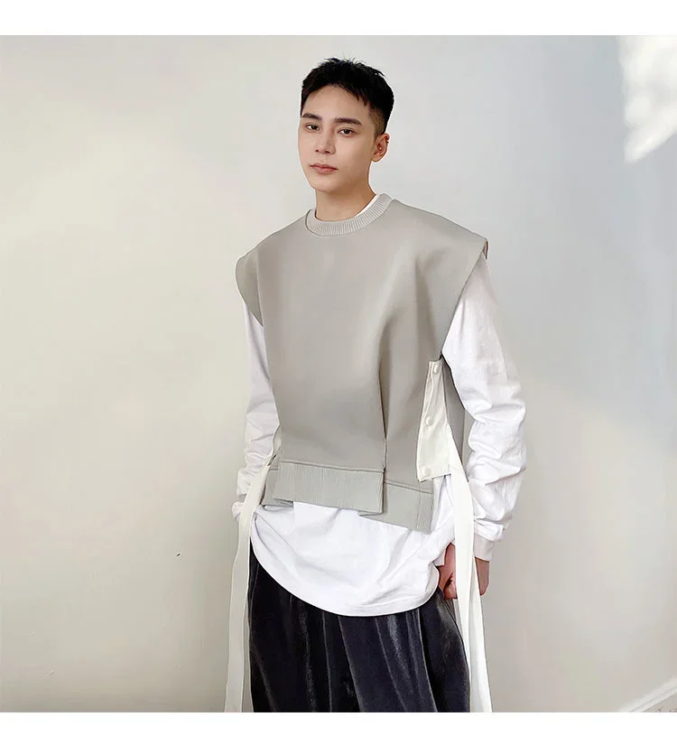 Korean Tide Personalized Ribbon Round Neck Men's Vest Trend Autumn Fashionable Pullover Niche Design Grey Waistcoat
Korean Tide Personalized Ribbon Round Neck Men's Vest Trend Autumn Fashionable Pullover Niche Design Grey Waistcoat