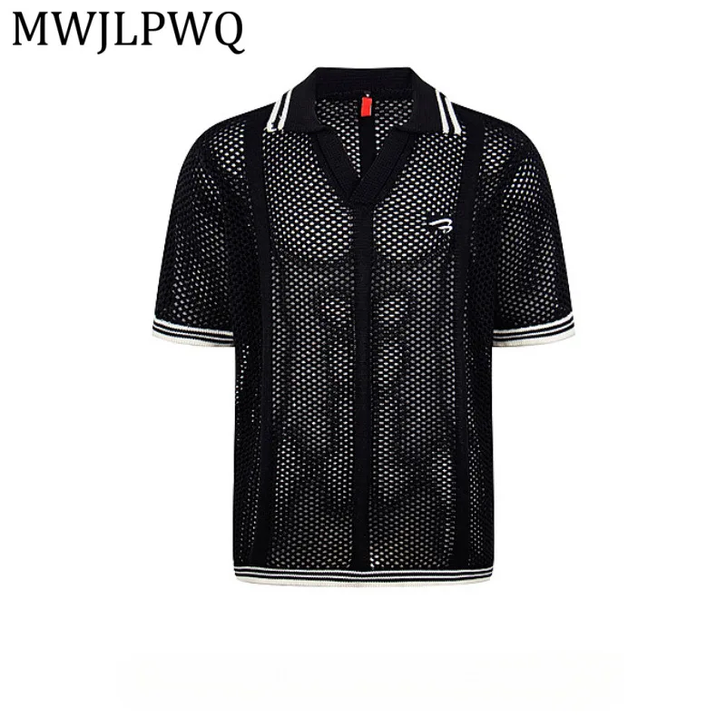 MWJLPWQ Black Mesh Polo Shirt Men White Trim Loose Fit Breathable American Vintage Casual Summer Streetwear Daily Wear Top 15530
MWJLPWQ Black Mesh Polo Shirt Men White Trim Loose Fit Breathable American Vintage Casual Summer Streetwear Daily Wear Top 15530