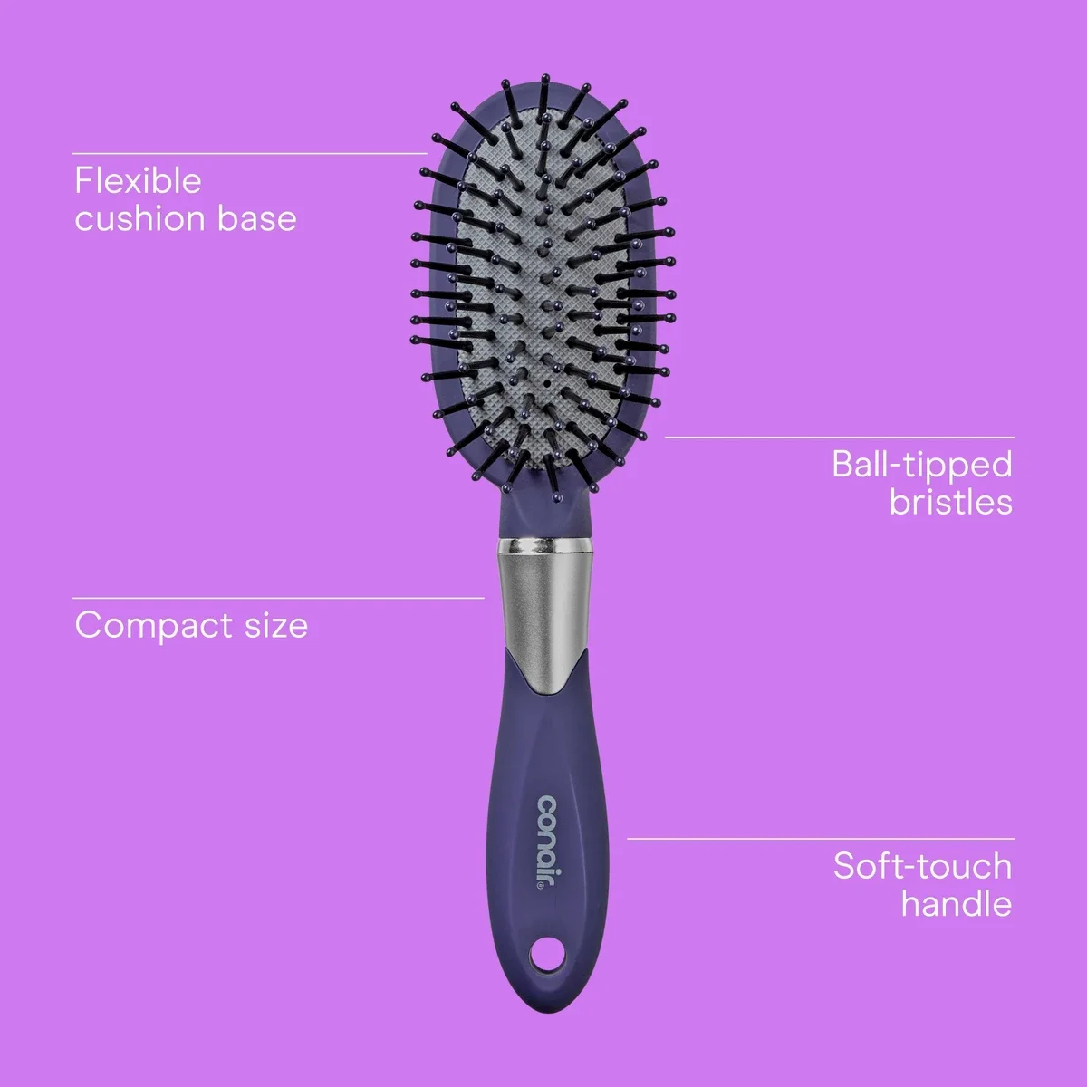 Totally Smooth Detangle Ball-tipped Bristle Cushion Hair Brush - Mini
Totally Smooth Detangle Ball-tipped Bristle Cushion Hair Brush - Mini
