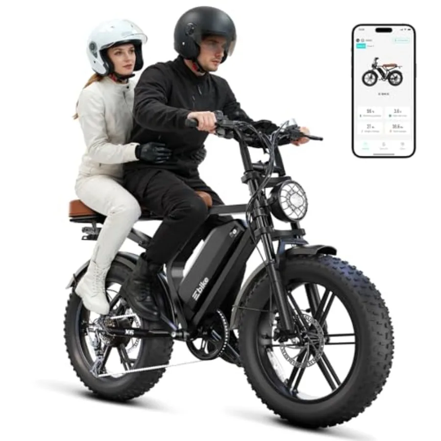 Off-Road Electric Bike for City Commuting: 1500W Motor Retro Style Black/Gray Full Suspension APP Control
Off-Road Electric Bike for City Commuting: 1500W Motor Retro Style Black/Gray Full Suspension APP Control