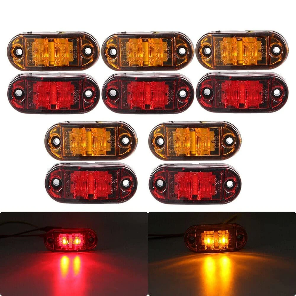 5x Amber+ 5x Red LED Car Truck Trailer RV Oval 2.5" Side Clearance Marker Lights
5x Amber+ 5x Red LED Car Truck Trailer RV Oval 2.5" Side Clearance Marker Lights