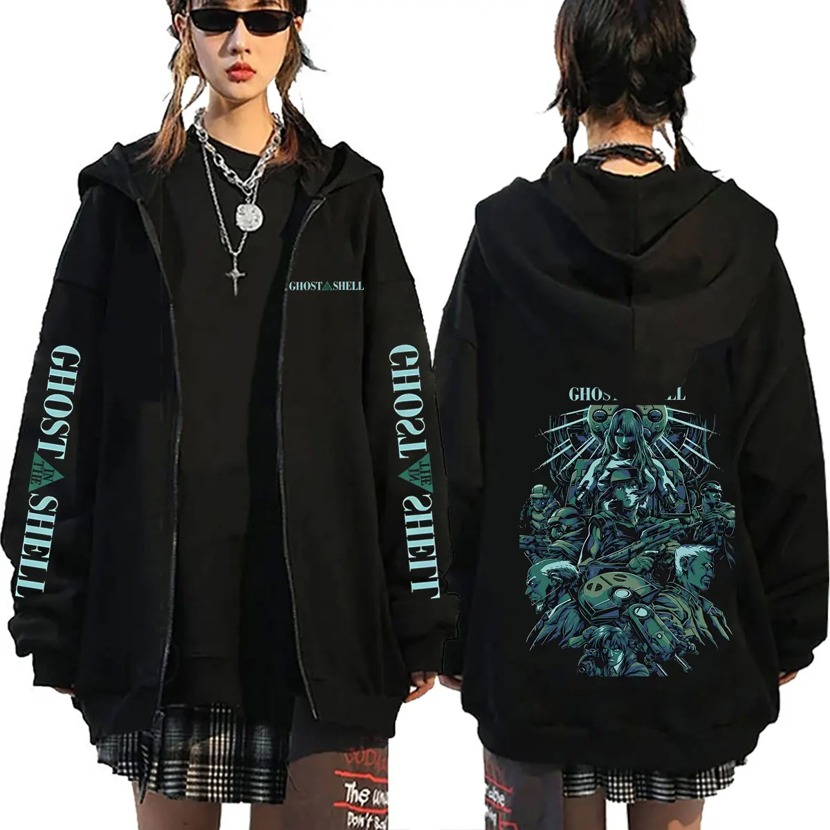 Anime Ghost in The Shell Kusanagi Motoko Merch Zipper Hoodie Men Women 90s Cartoon Manga Zip Up Jacket Coat Male Casual Hoodies
Anime Ghost in The Shell Kusanagi Motoko Merch Zipper Hoodie Men Women 90s Cartoon Manga Zip Up Jacket Coat Male Casual Hoodies