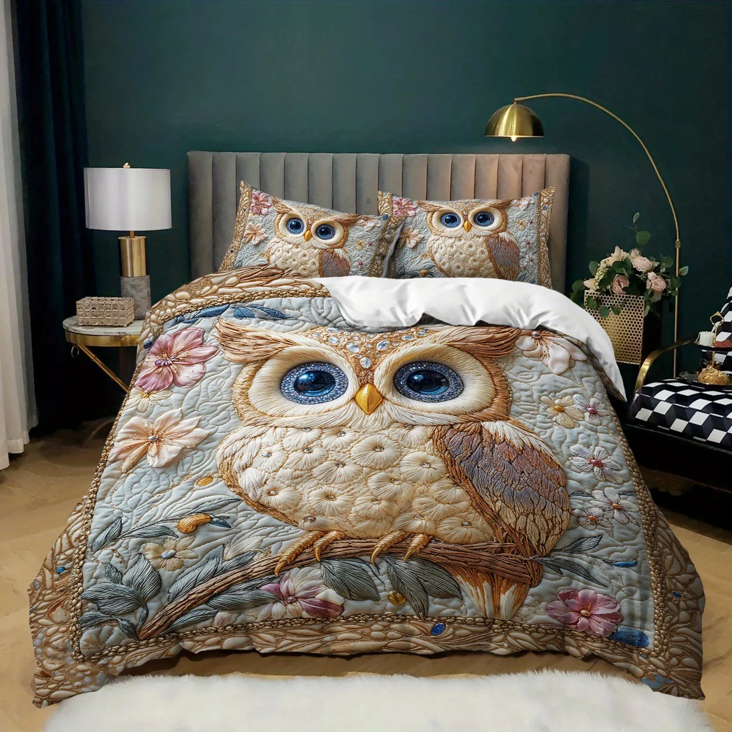 3pcs Luxury Owl Bedding Duvet Cover SetElegant Owl Bedding Quilt SetFloral Owl Themed Bed Quilt SetEmbroidered Owl Bedroom Decor
3pcs Luxury Owl Bedding Duvet Cover SetElegant Owl Bedding Quilt SetFloral Owl Themed Bed Quilt SetEmbroidered Owl Bedroom Decor