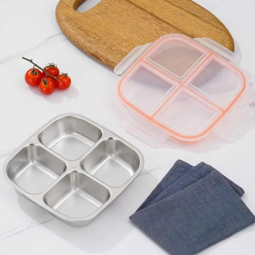 1set Stainless Steel Box With Leak-Proof Covered Four Compartment Refrigerator Storage Box Snack Container Lunch Box For Outdoor
1set Stainless Steel Box With Leak-Proof Covered Four Compartment Refrigerator Storage Box Snack Container Lunch Box For Outdoor