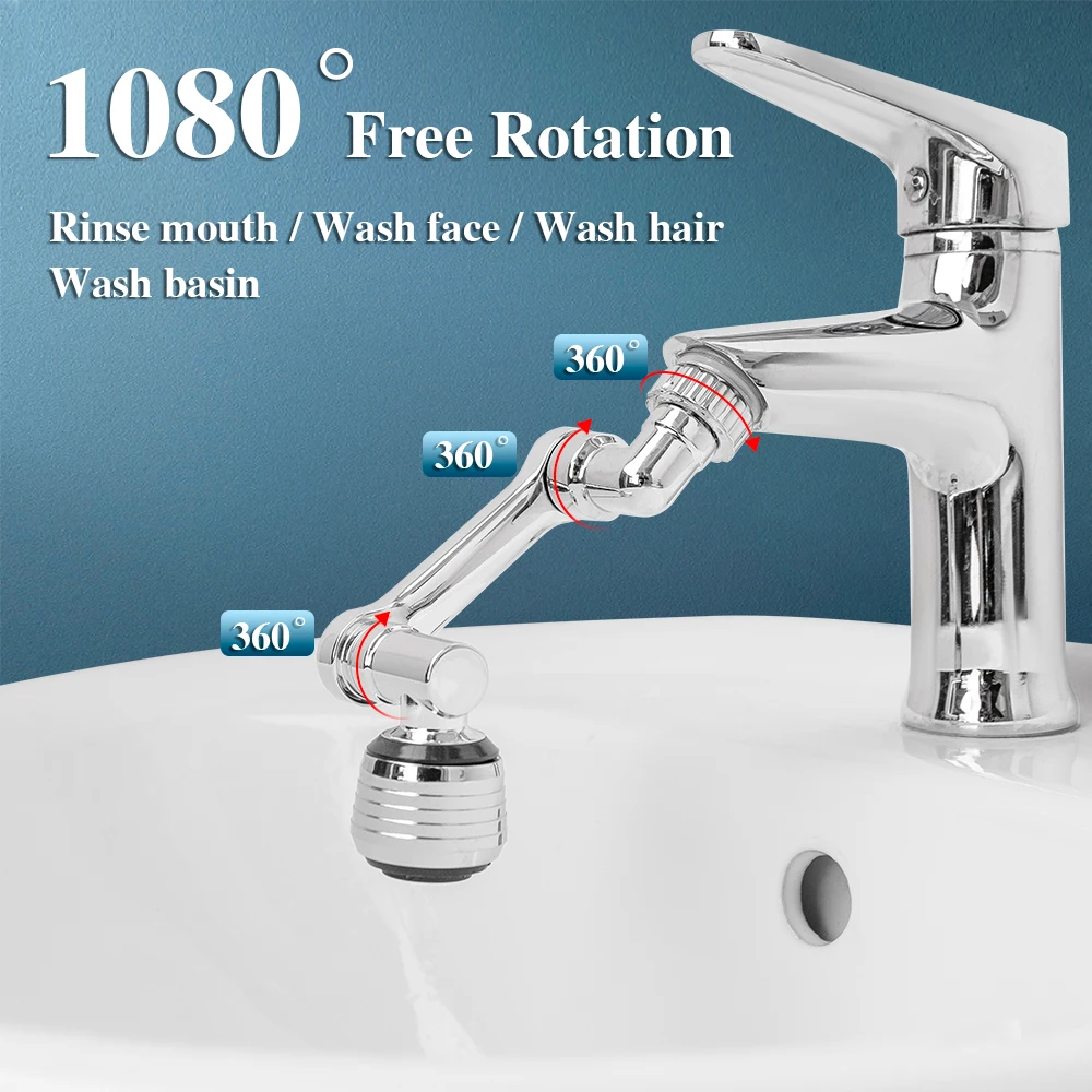 1080° Large-Angle Rotating Splash Filter Faucet Aerator Kitchen Sink Faucet Extender 2Flow Mode Saving Water Tap Nozzle Sprayer
1080° Large-Angle Rotating Splash Filter Faucet Aerator Kitchen Sink Faucet Extender 2Flow Mode Saving Water Tap Nozzle Sprayer