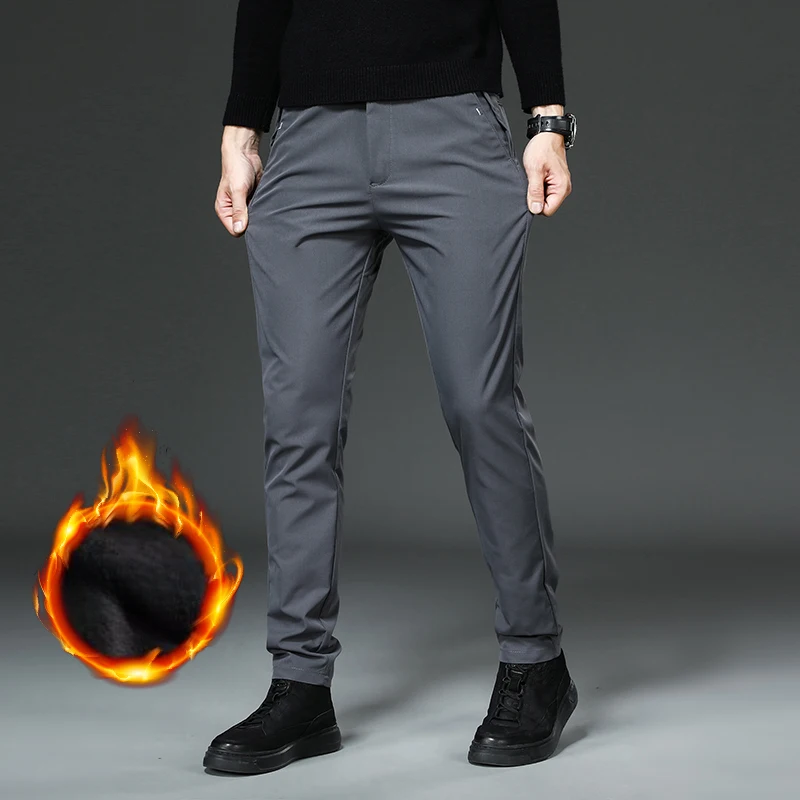 Fleece Slim Fit Fashion Men's Pants Straight Stretch Casual Pants Winter Thickened Thermal Trousers Velvet Young Male Clothing
Fleece Slim Fit Fashion Men's Pants Straight Stretch Casual Pants Winter Thickened Thermal Trousers Velvet Young Male Clothing