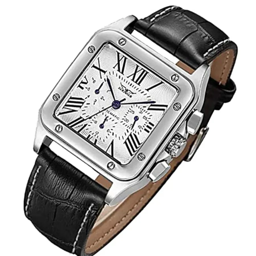 Gute Mens Watches, Mechanical Calendar Automatic Self-Winding Roman Numeral PU Leather Wrist Watch with Blue Hands
Gute Mens Watches, Mechanical Calendar Automatic Self-Winding Roman Numeral PU Leather Wrist Watch with Blue Hands