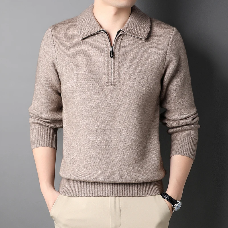New Men Cashmere Sweater for Warm Comfort Knitted Long Sleeved O-neck Zipper Pullover Alpaca Sweater Male Brand
New Men Cashmere Sweater for Warm Comfort Knitted Long Sleeved O-neck Zipper Pullover Alpaca Sweater Male Brand