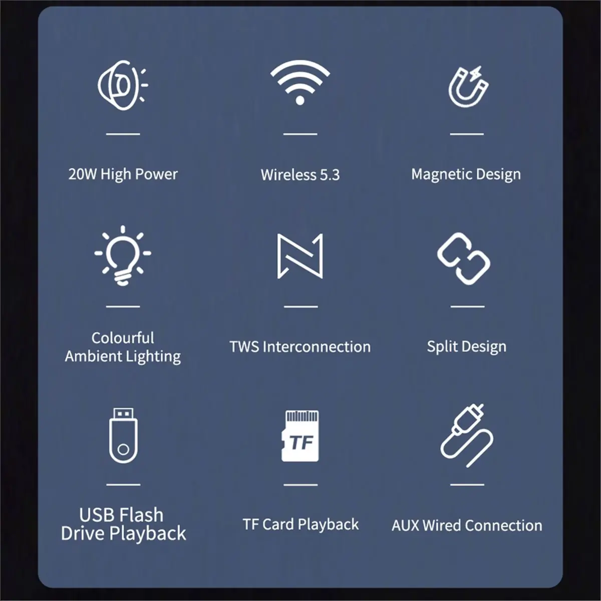 (BOFF) Магнитная разделяемая Bluetooth-колонка 2-в-1, 20 Вт, уличная, водонепроницаемая, с двумя разделяемыми беспроводными стереодинамиками, портативный сабвуфер
(BOFF) Магнитная разделяемая Bluetooth-колонка 2-в-1, 20 Вт, уличная, водонепроницаемая, с двумя разделяемыми беспроводными стереодинамиками, портативный сабвуфер
