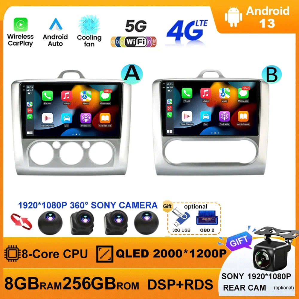 Android 13 For Ford Focus 2 Mk2 2004 - 2011 Autoradio Car Radio GPS Navigation Multimedia Player Carplay Stereo WIFI 360 Camera
Android 13 For Ford Focus 2 Mk2 2004 - 2011 Autoradio Car Radio GPS Navigation Multimedia Player Carplay Stereo WIFI 360 Camera