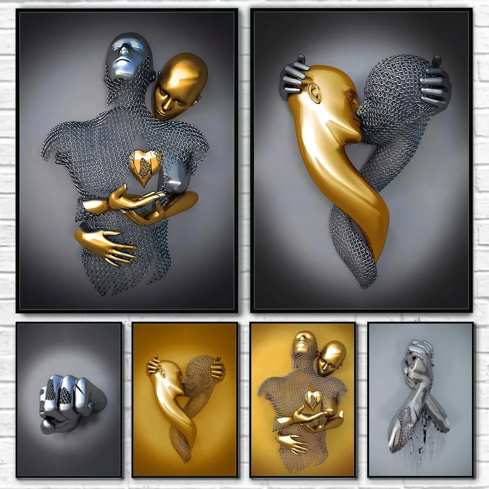 Black Gold Metal Heart Chain Art Poster Sticky Wall Art Printing Waterproof Home Living Bed Room Bar Aesthetic Decor
Black Gold Metal Heart Chain Art Poster Sticky Wall Art Printing Waterproof Home Living Bed Room Bar Aesthetic Decor