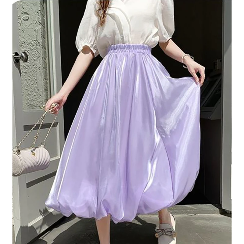 Sweet Solid Color Korean Ball Gown A-Line Skirts Female Clothing 2025 Summer New Loose All-match Elastic High Waist Skirts
Sweet Solid Color Korean Ball Gown A-Line Skirts Female Clothing 2025 Summer New Loose All-match Elastic High Waist Skirts