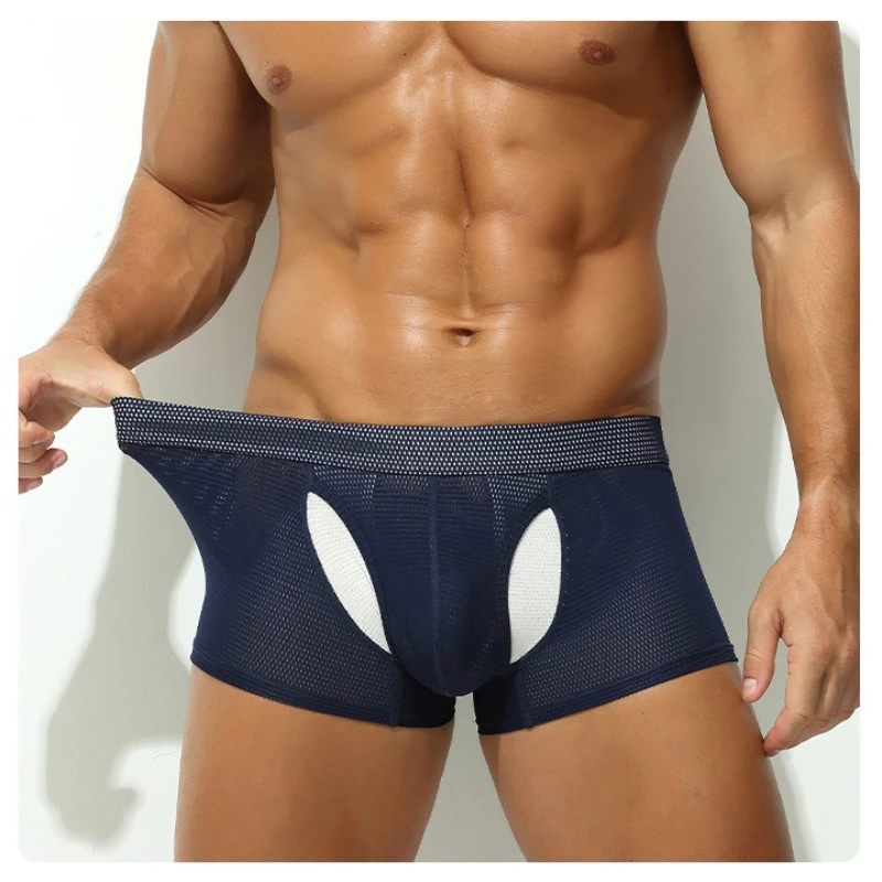 Men's Boxer Panties Thin Breathable Mesh Pouch Separation Underwear Low-Waist Sports High Elastic Bikini Underpants
Men's Boxer Panties Thin Breathable Mesh Pouch Separation Underwear Low-Waist Sports High Elastic Bikini Underpants
