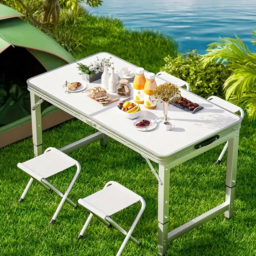 White Folding Table,Lightweight Portable Compact Metal Camp Table,Adjustable Height With Carrying Handle Suitable For Camping, Tailgating, Grilling, Hunting, Outdoor Dining And Fishing,Gift For Boyfriend,Husband And Parents.
White Folding Table,Lightweight Portable Compact Metal Camp Table,Adjustable Height With Carrying Handle Suitable For Camping, Tailgating, Grilling, Hunting, Outdoor Dining And Fishing,Gift For Boyfriend,Husband And Parents.