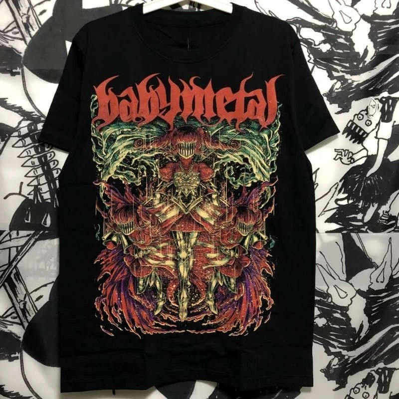 Summer Dress Japanese Babymetal Band Printed T-shirt Thai Trendy Rock Metal Cotton Short-sleeved T-shirt Women Clothing Y2k Top
Summer Dress Japanese Babymetal Band Printed T-shirt Thai Trendy Rock Metal Cotton Short-sleeved T-shirt Women Clothing Y2k Top