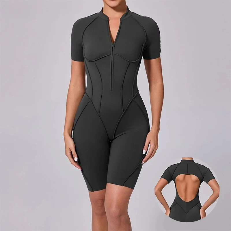 New Backless Sports One-piece Suit Women Zippers Workout Jumpsuit Casual Yoga Rompers Short Fitness Overalls Female
New Backless Sports One-piece Suit Women Zippers Workout Jumpsuit Casual Yoga Rompers Short Fitness Overalls Female
