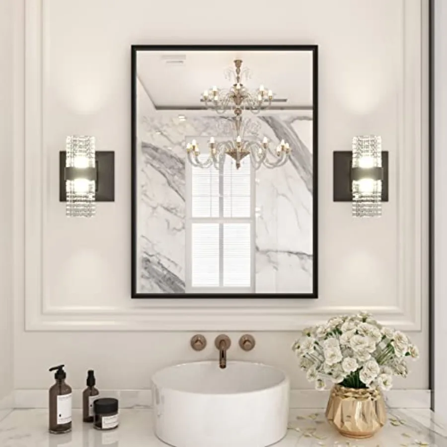 22X30 Black Rectangle Bathroom Mirror with Matte Black Aluminum Alloy Frame for Modern Home Decor Suitable for Bathroom or Entr
22X30 Black Rectangle Bathroom Mirror with Matte Black Aluminum Alloy Frame for Modern Home Decor Suitable for Bathroom or Entr