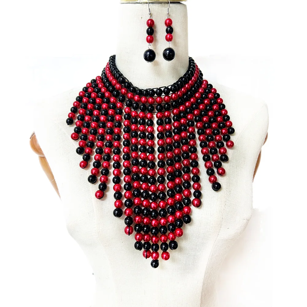 Pearl contrasting color multi-layer fringed necklace triangular towel shape exaggerated jewelry African necklace
Pearl contrasting color multi-layer fringed necklace triangular towel shape exaggerated jewelry African necklace