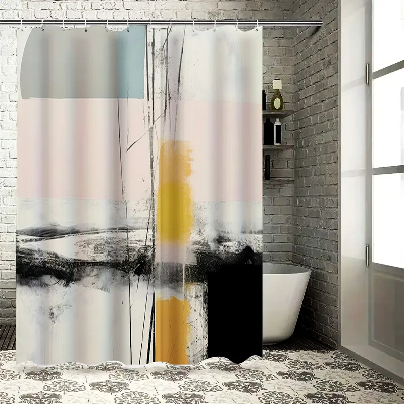 Роскошная занавеска для душа в ванной комнате с геометрическим дизайном, водонепроницаемая ткань для декора покрытия для ванны, палитра бежево-серого цвета (175x203 см
Роскошная занавеска для душа в ванной комнате с геометрическим дизайном, водонепроницаемая ткань для декора покрытия для ванны, палитра бежево-серого цвета (175x203 см