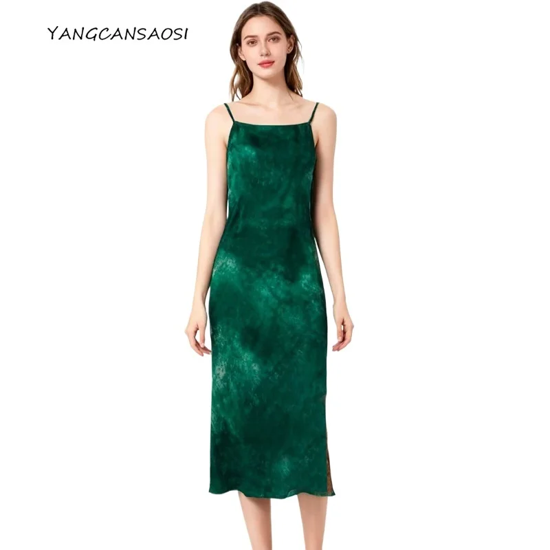 Women's Fashion Clothing Gradient Tie Dye Green 100% Natural Mulberry Silk Gambiered Guangdong Gauze Side Zipper Slim Fit Dress
Women's Fashion Clothing Gradient Tie Dye Green 100% Natural Mulberry Silk Gambiered Guangdong Gauze Side Zipper Slim Fit Dress