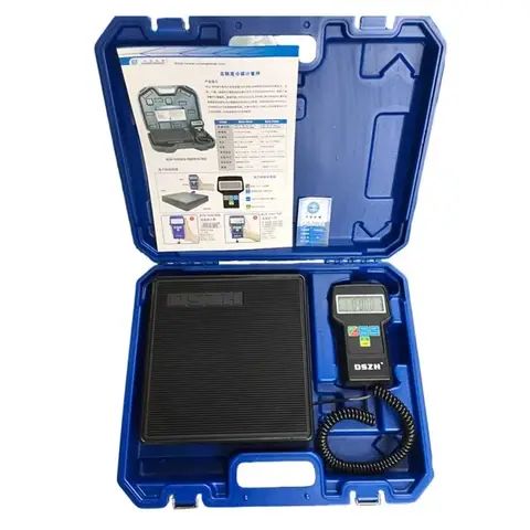 RCS-7040 Digital Refrigerant Scale 100KG/220LBS HVAC Charging Scale High Precision AC Freon Weight Scale KG LB OZ Measurement