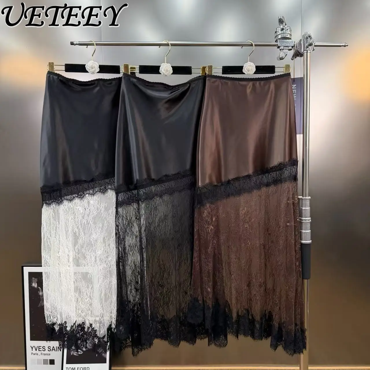 2026 Весенняя элегантная кружевная лоскутная длинная юбка во французском стиле с имитацией атласа, высококачественные универсальные юбки средней длины
2026 Весенняя элегантная кружевная лоскутная длинная юбка во французском стиле с имитацией атласа, высококачественные универсальные юбки средней длины